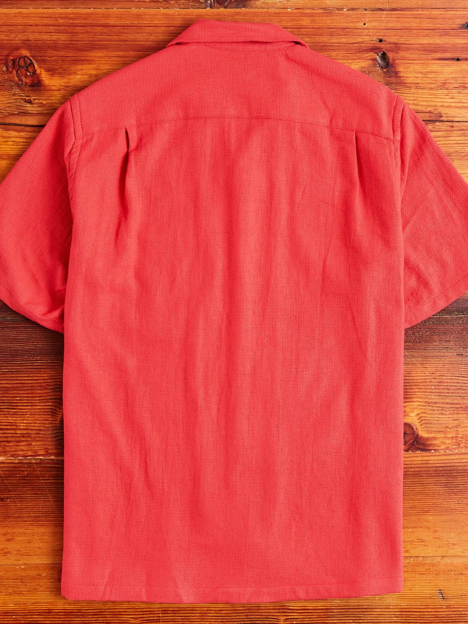 Pique Button-Up Shirt in Clay