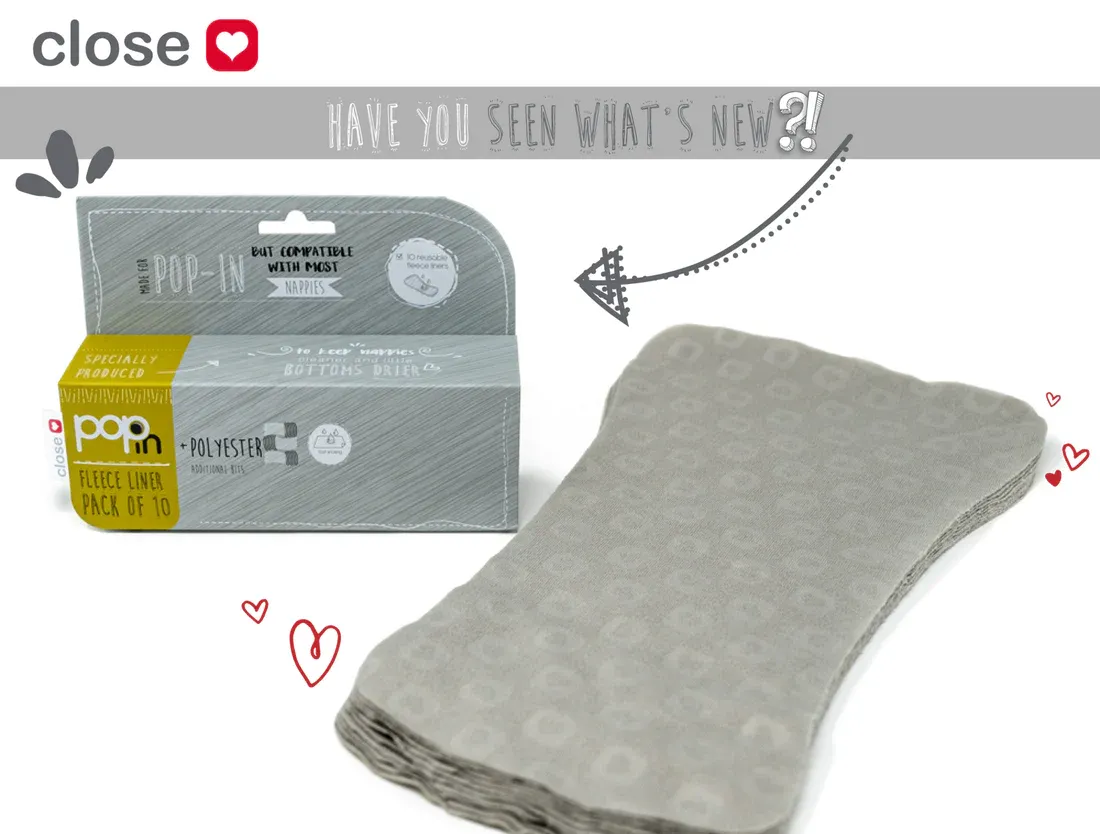Pop-in Reusable Fleece Nappy Liner 10Pk