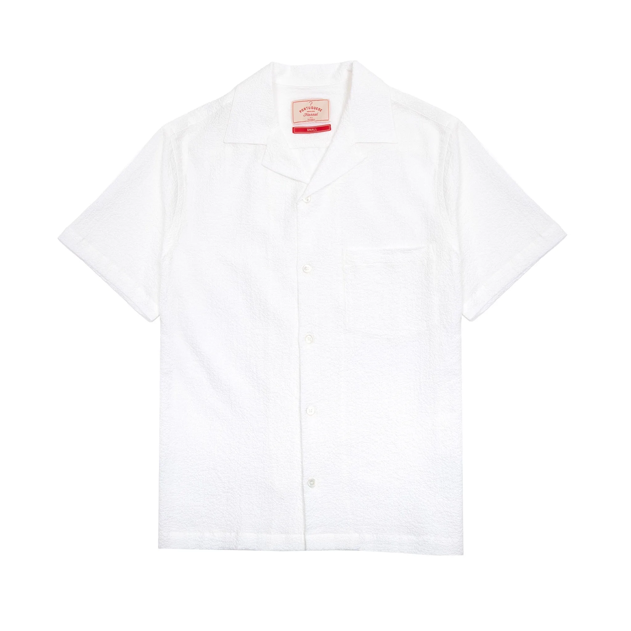Portuguese Flannel Flame Camp Collar Shirt in White