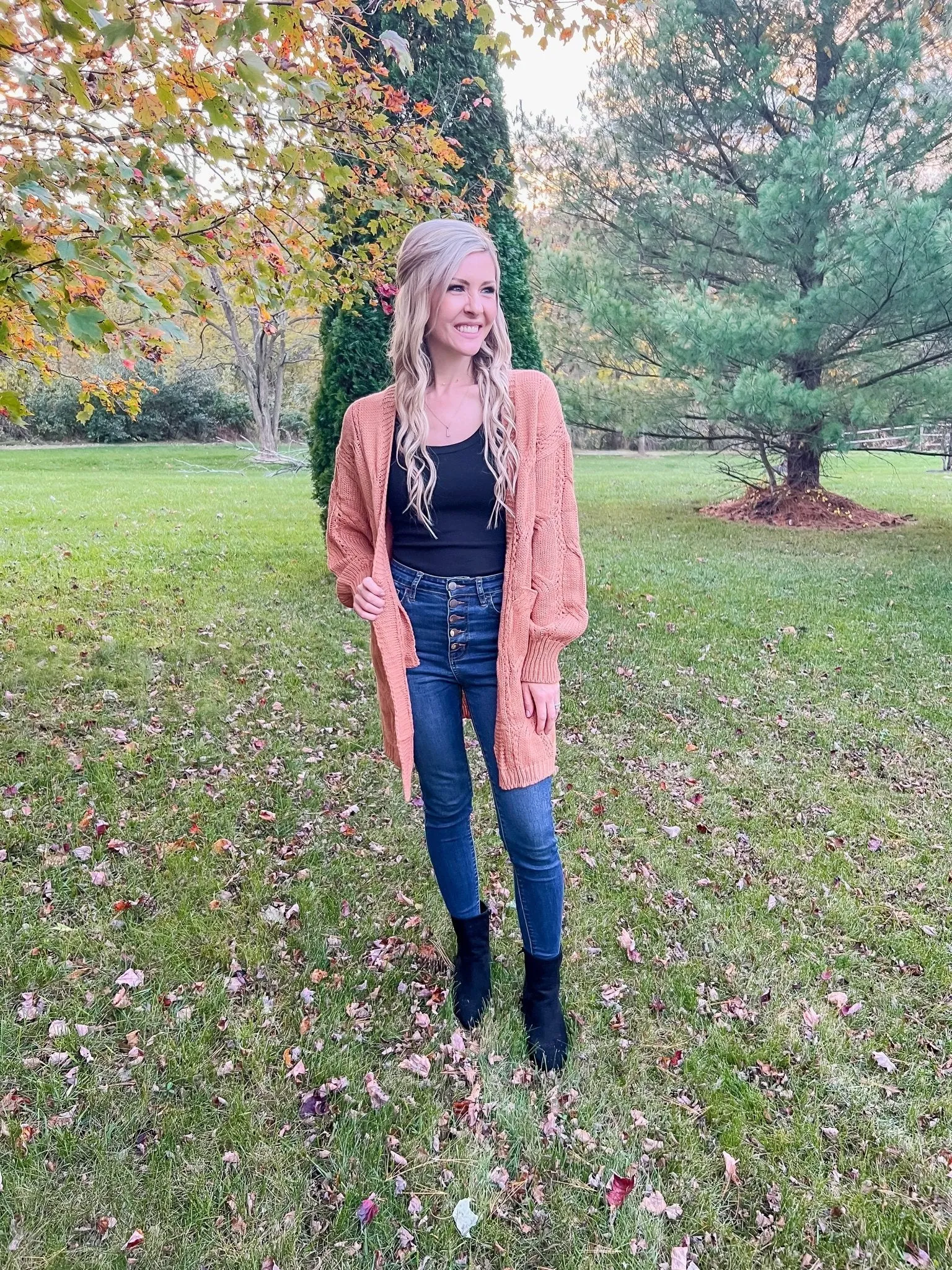 Pumpkin Spice Cable Knit Cardigan