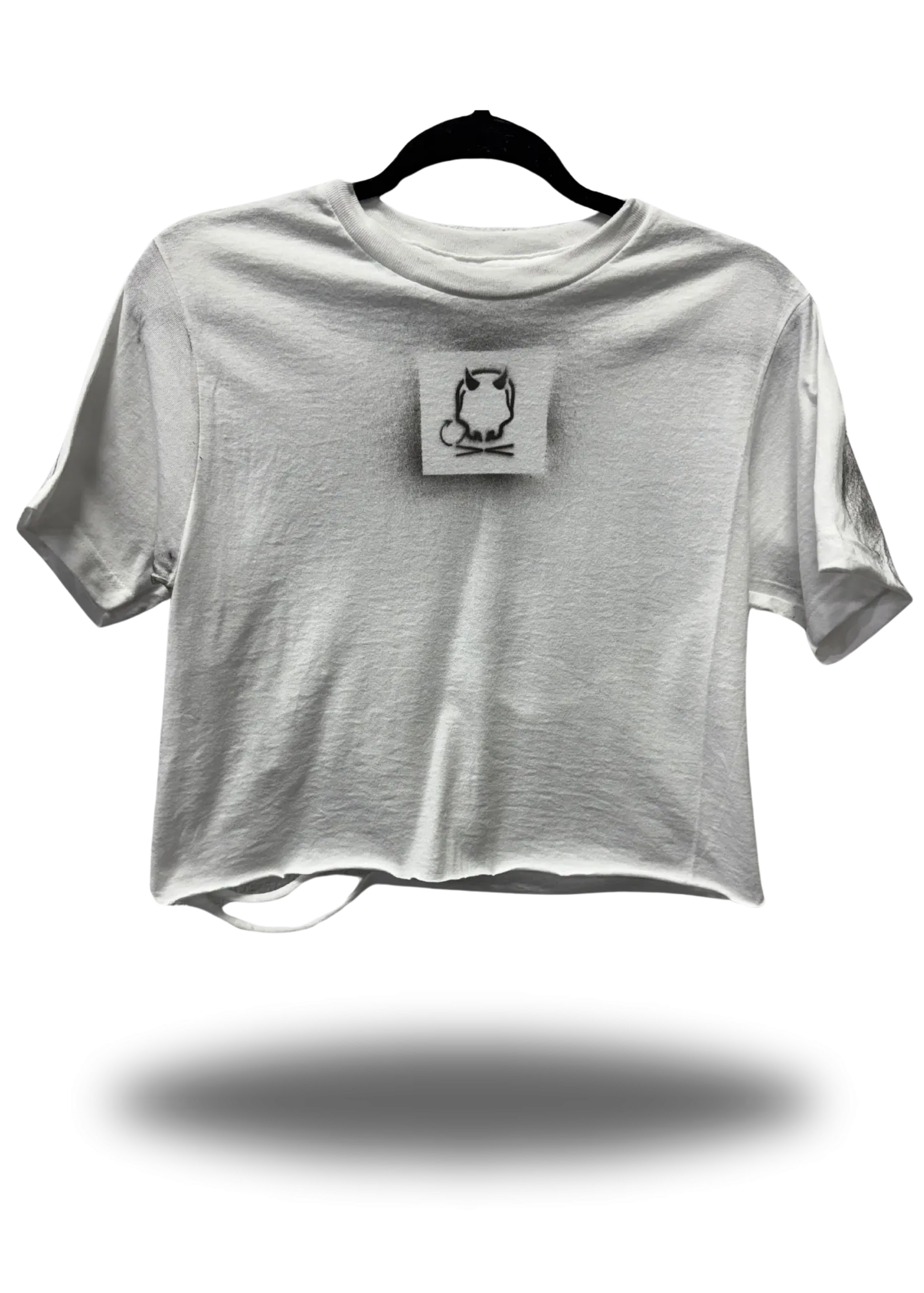 PUNK NOBODY CARES WHITE CROP TOP