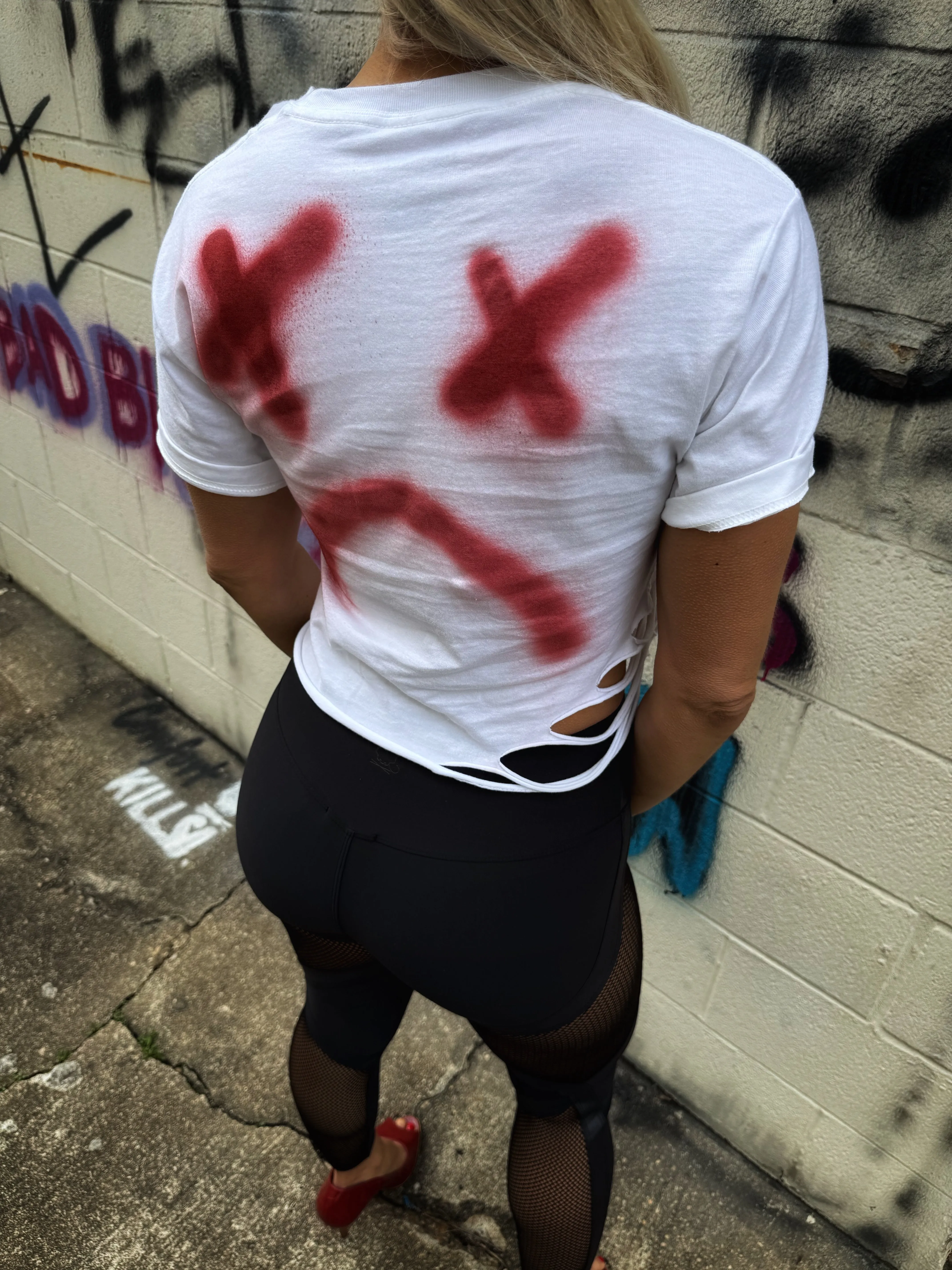 PUNK ROAD RASH WHITE CROP TOP 1.0