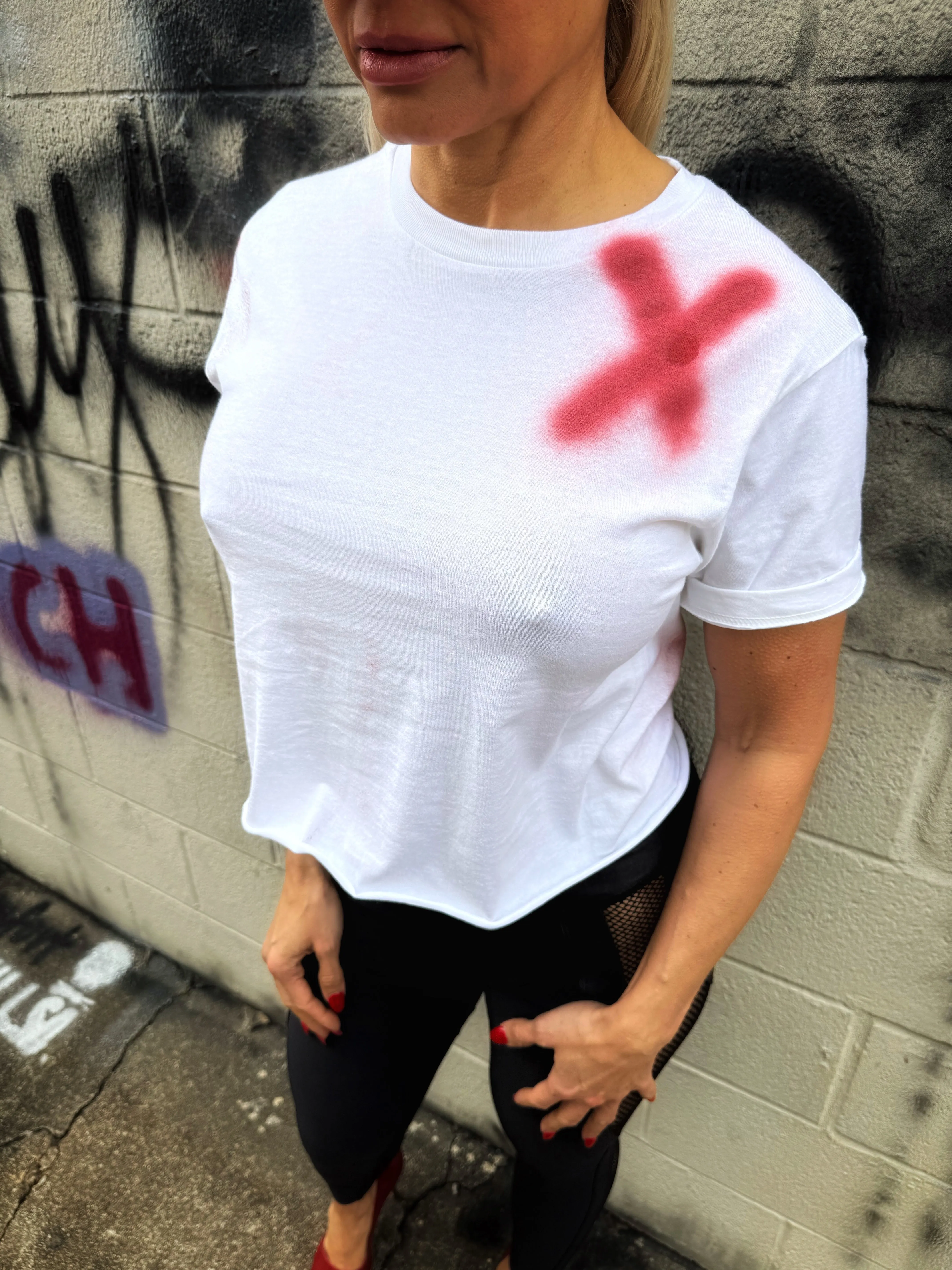 PUNK ROAD RASH WHITE CROP TOP 1.0