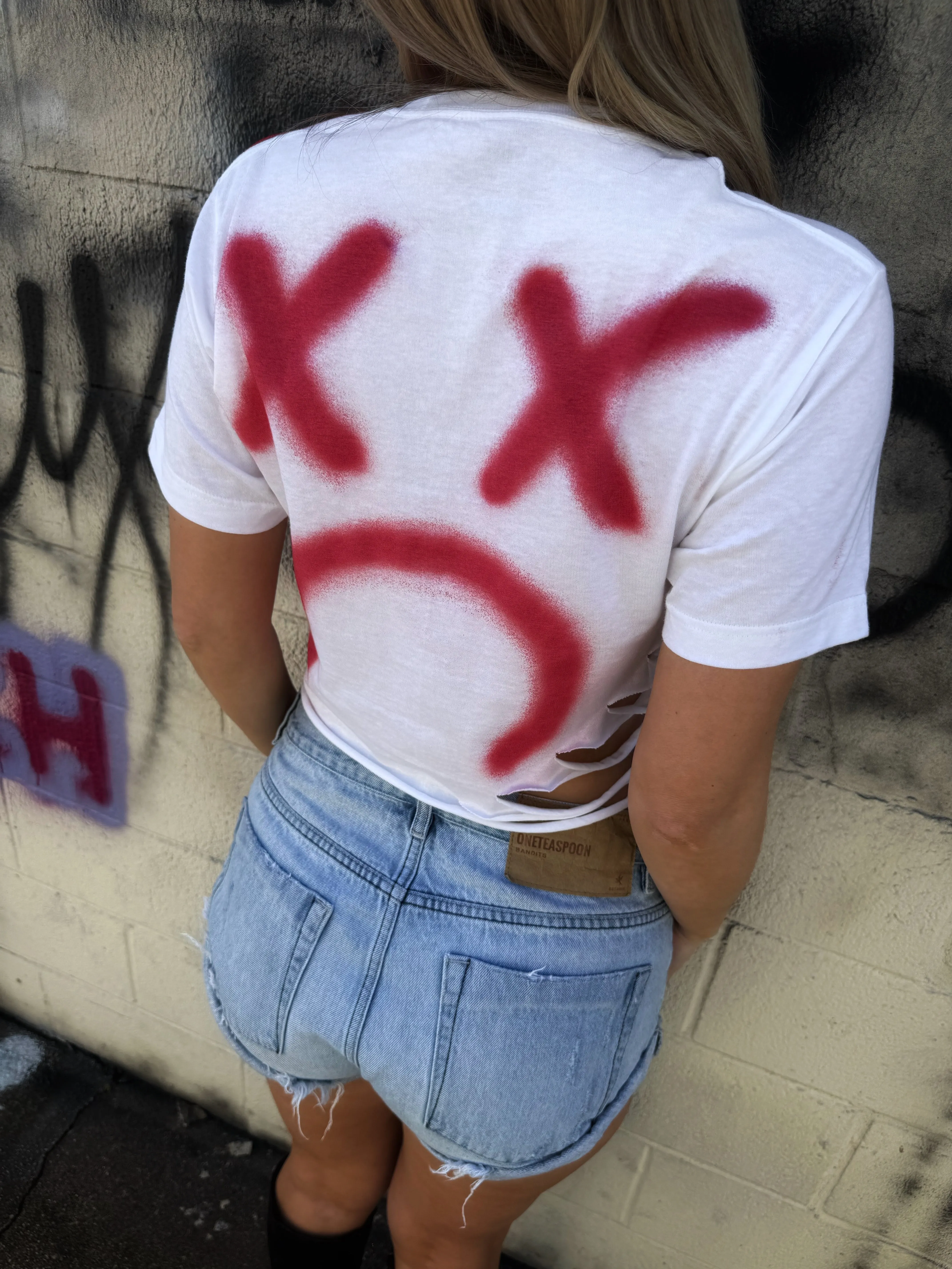 PUNK ROAD RASH WHITE CROP TOP 1.0