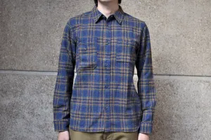 Pure Blue Japan 11oz "Cotton Tweed" Flannel Early Workshirt (Navy)