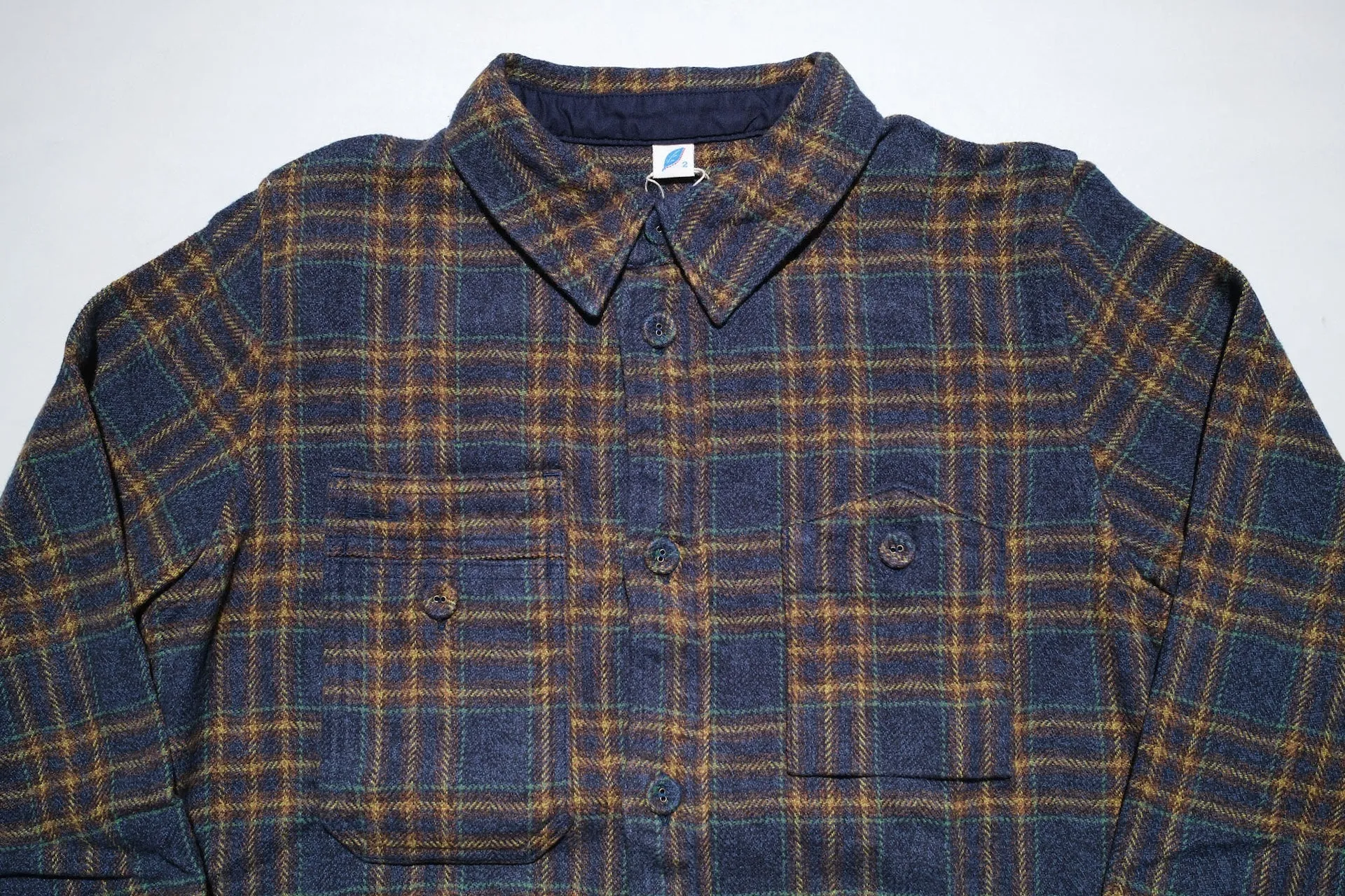 Pure Blue Japan 11oz "Cotton Tweed" Flannel Early Workshirt (Navy)