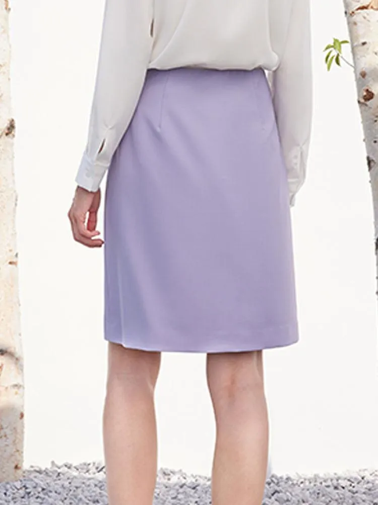 Purple Worsted Woolen Skirt