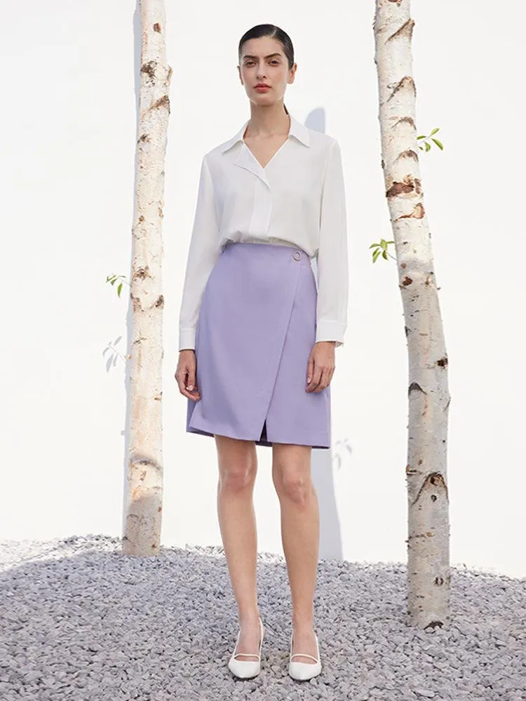 Purple Worsted Woolen Skirt