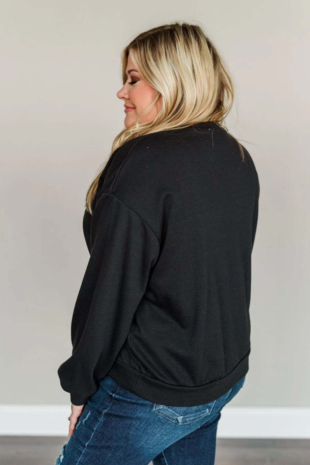"Johnny Cash Walk The Line" Graphic Pullover- Black