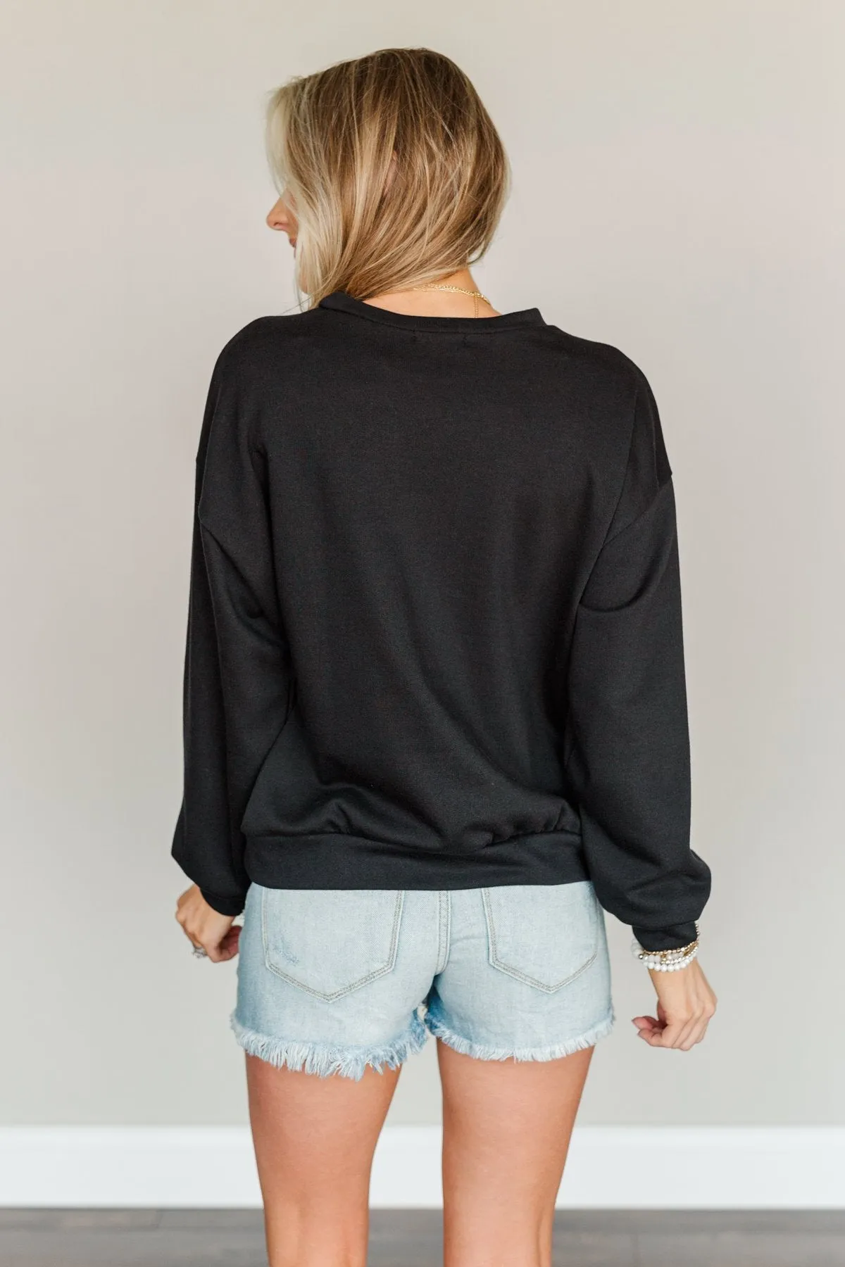"Johnny Cash Walk The Line" Graphic Pullover- Black