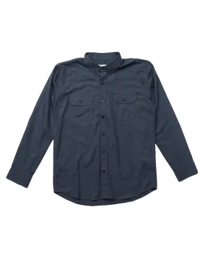 Qutn Button Down LS DP Black Flannel Shirt
