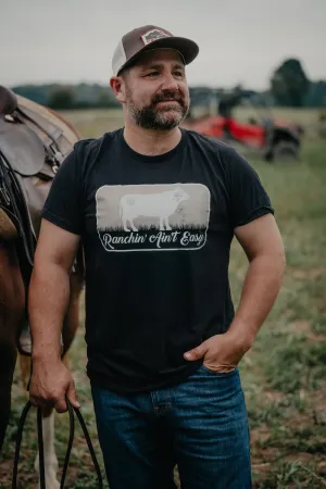'Ranchin Aint Easy' CINCH Black Graphic T-Shirt (XXL Only)