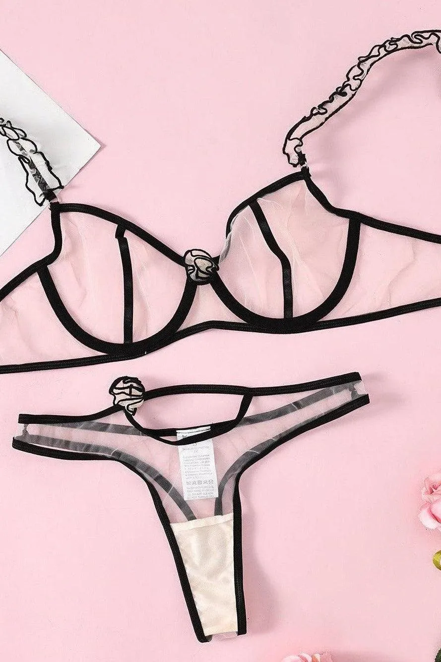 Raven Lingerie Set - Nude
