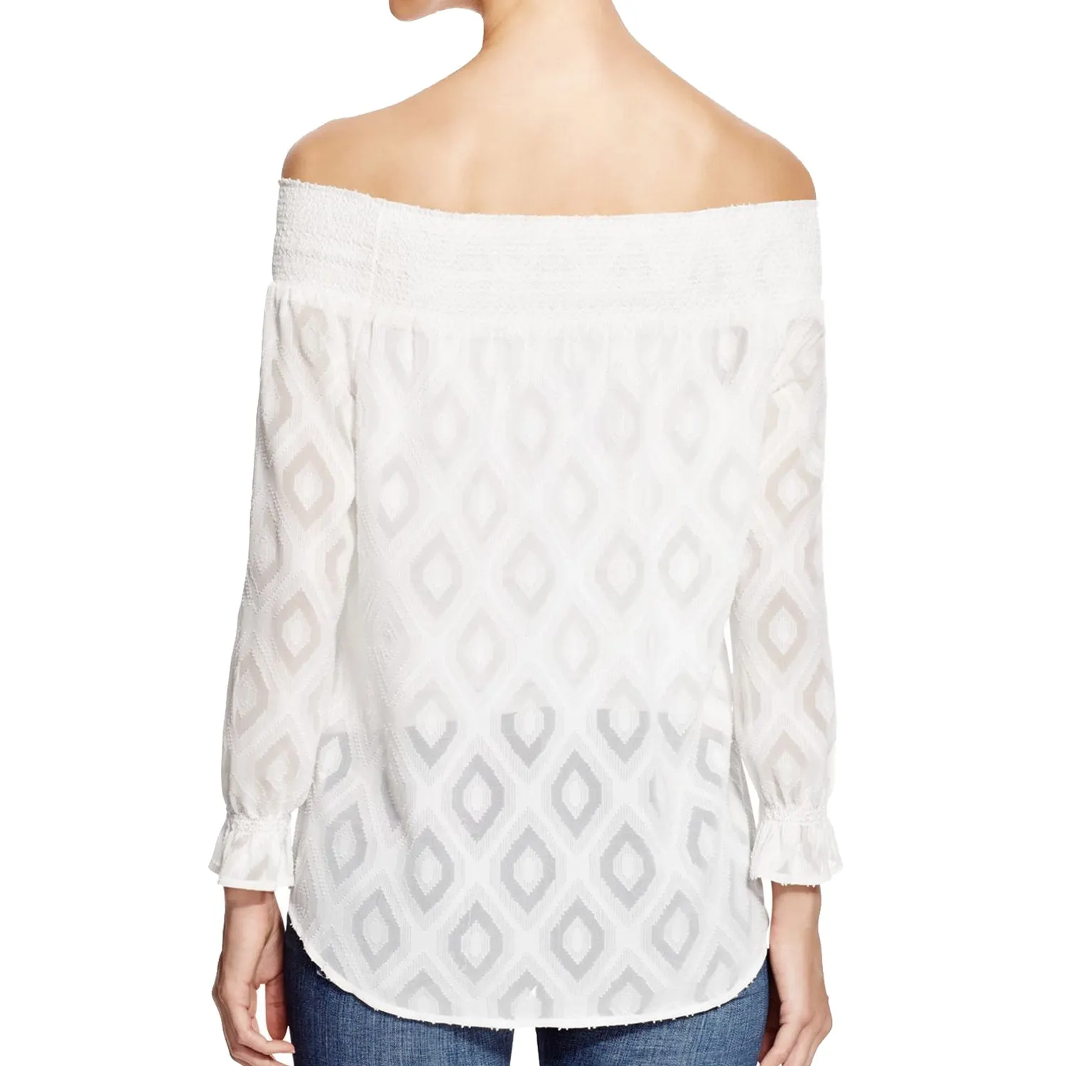 REBECCA MINKOFF Women's Geo Print Atmosphere Top $178 NWT