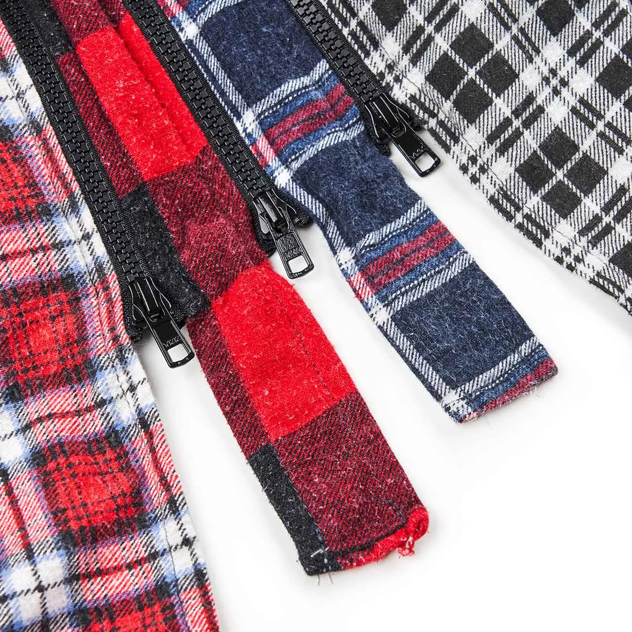 rebuild by needles 7 cuts zipped flannel shirt