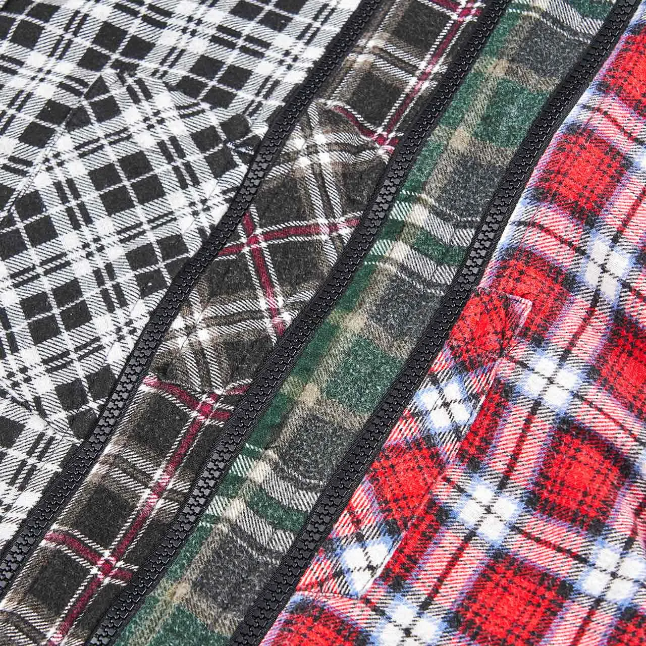 rebuild by needles 7 cuts zipped flannel shirt