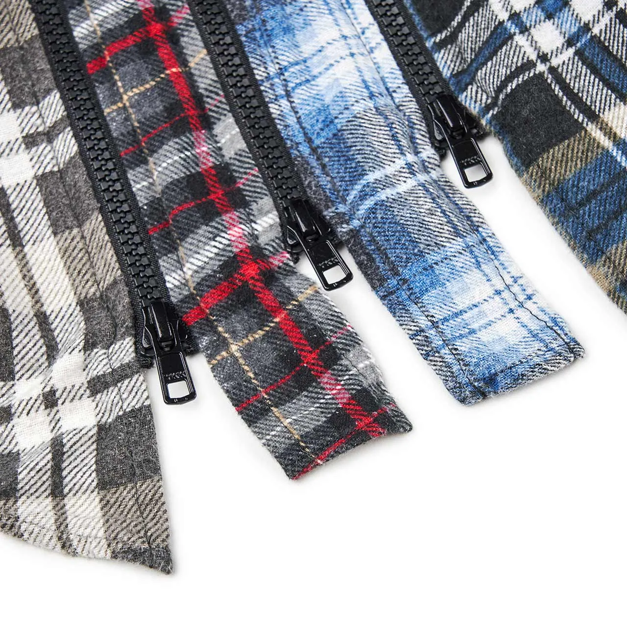 rebuild by needles 7 cuts zipped flannel shirt