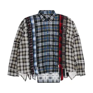 rebuild by needles 7 cuts zipped flannel shirt