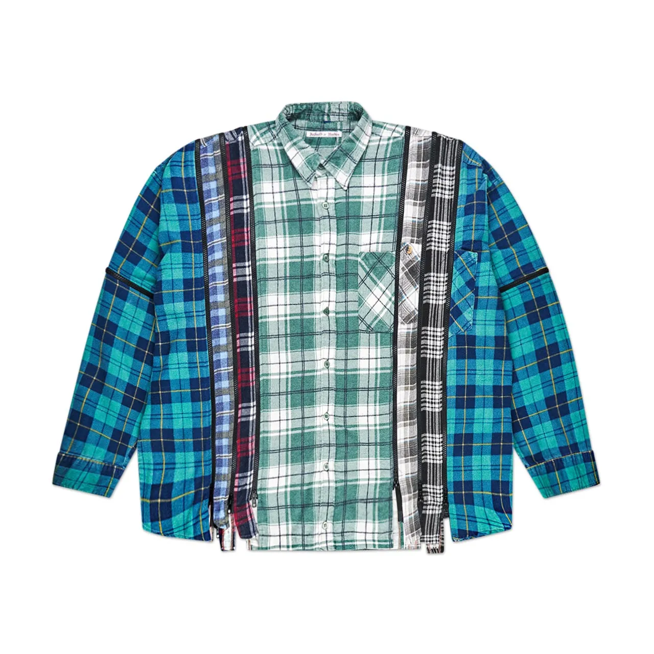 rebuild by needles 7 cuts zipped flannel shirt
