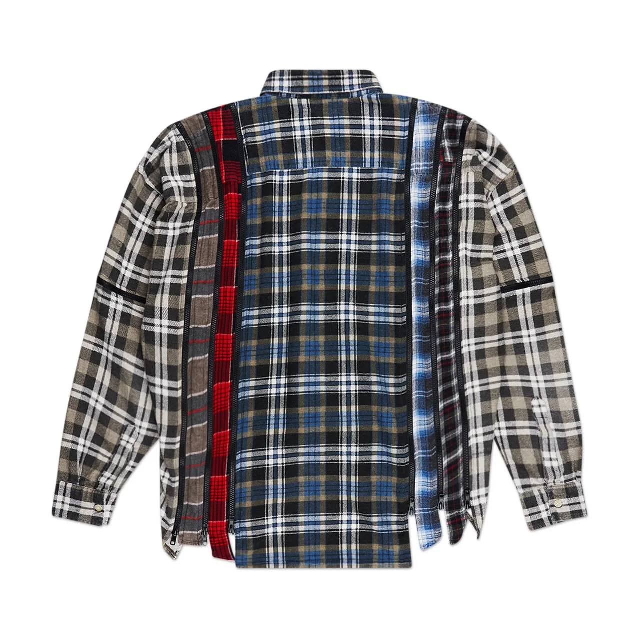 rebuild by needles 7 cuts zipped flannel shirt