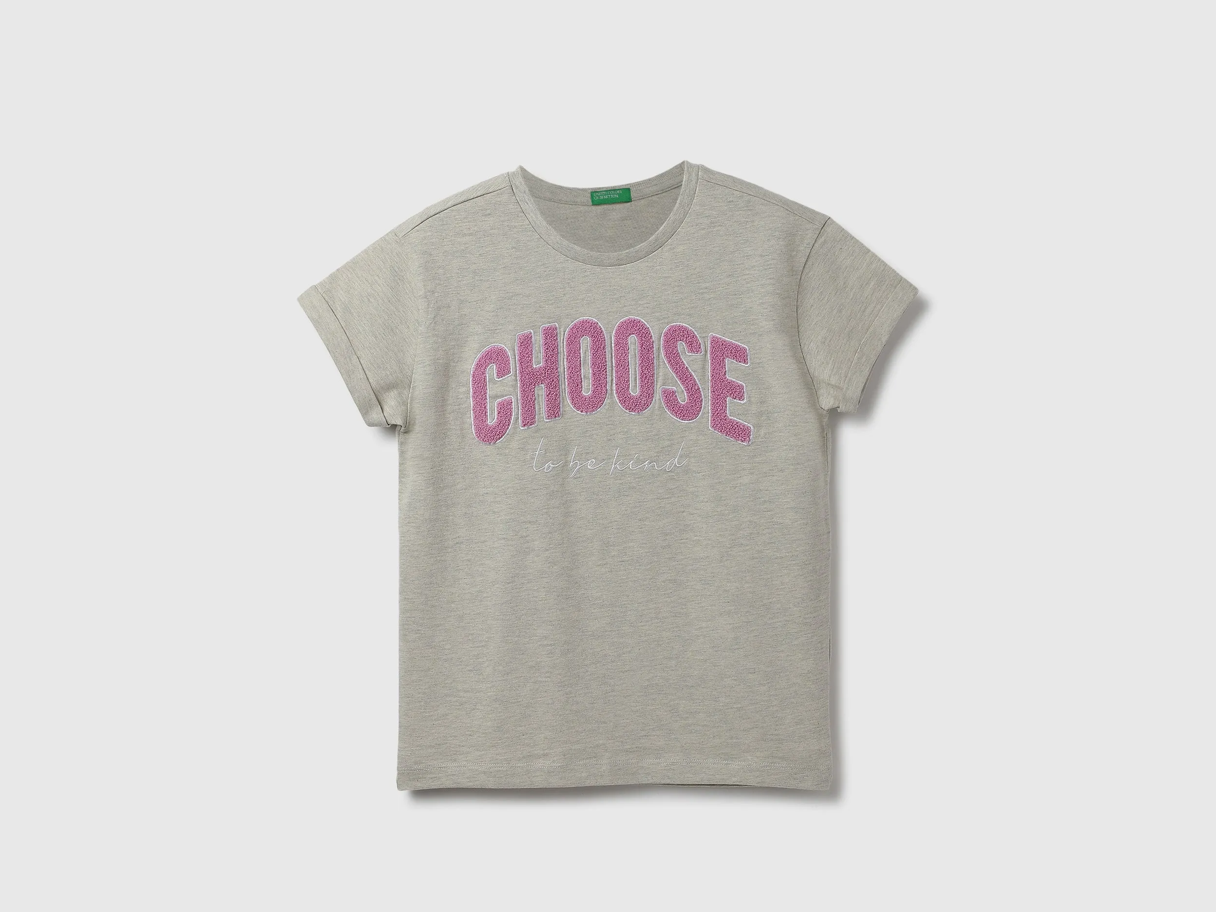Regular Fit Round Neck Fleece-Lined Slogan T-Shirt