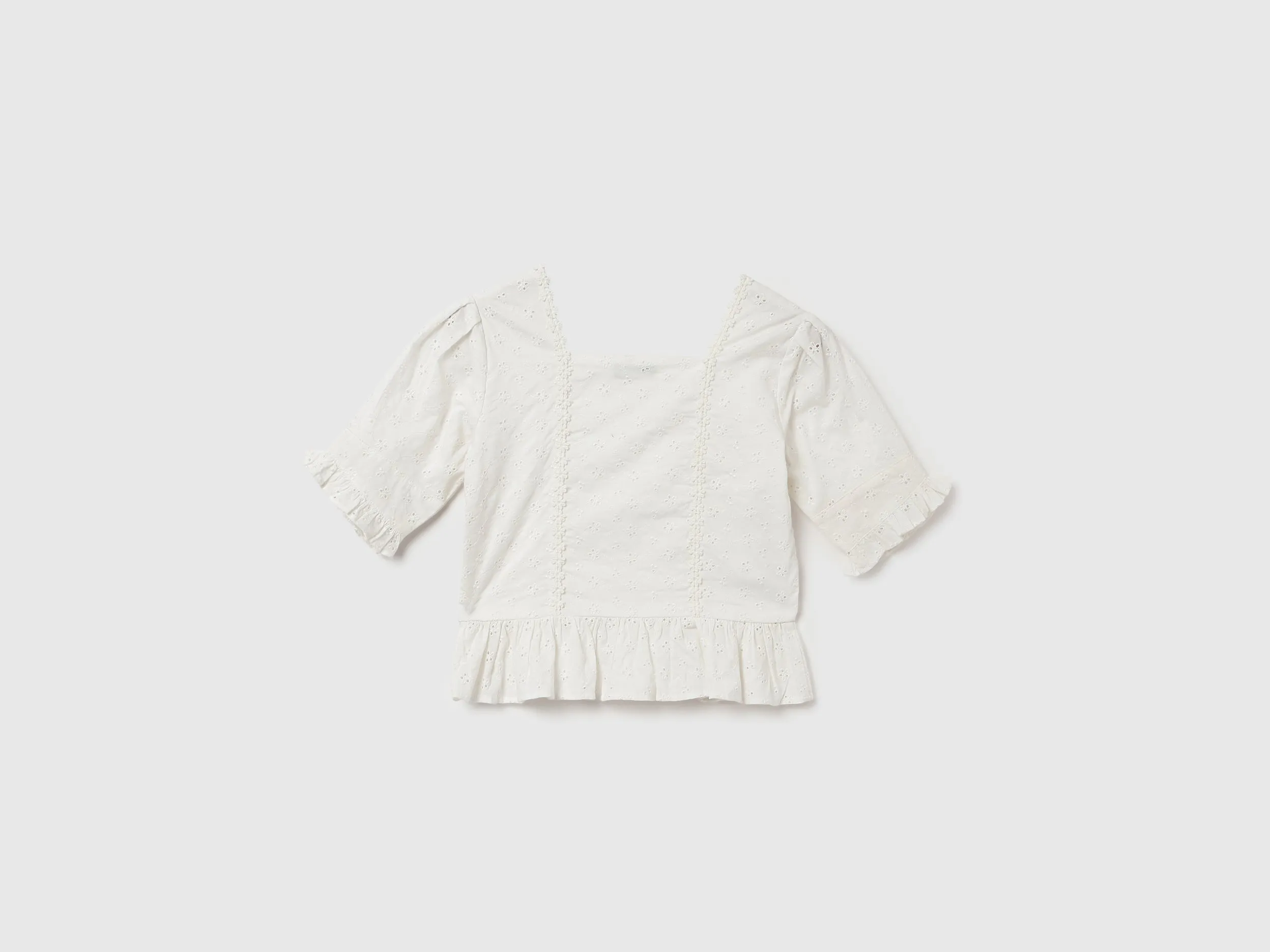 Regular Fit Square Neck Embroidered Tops