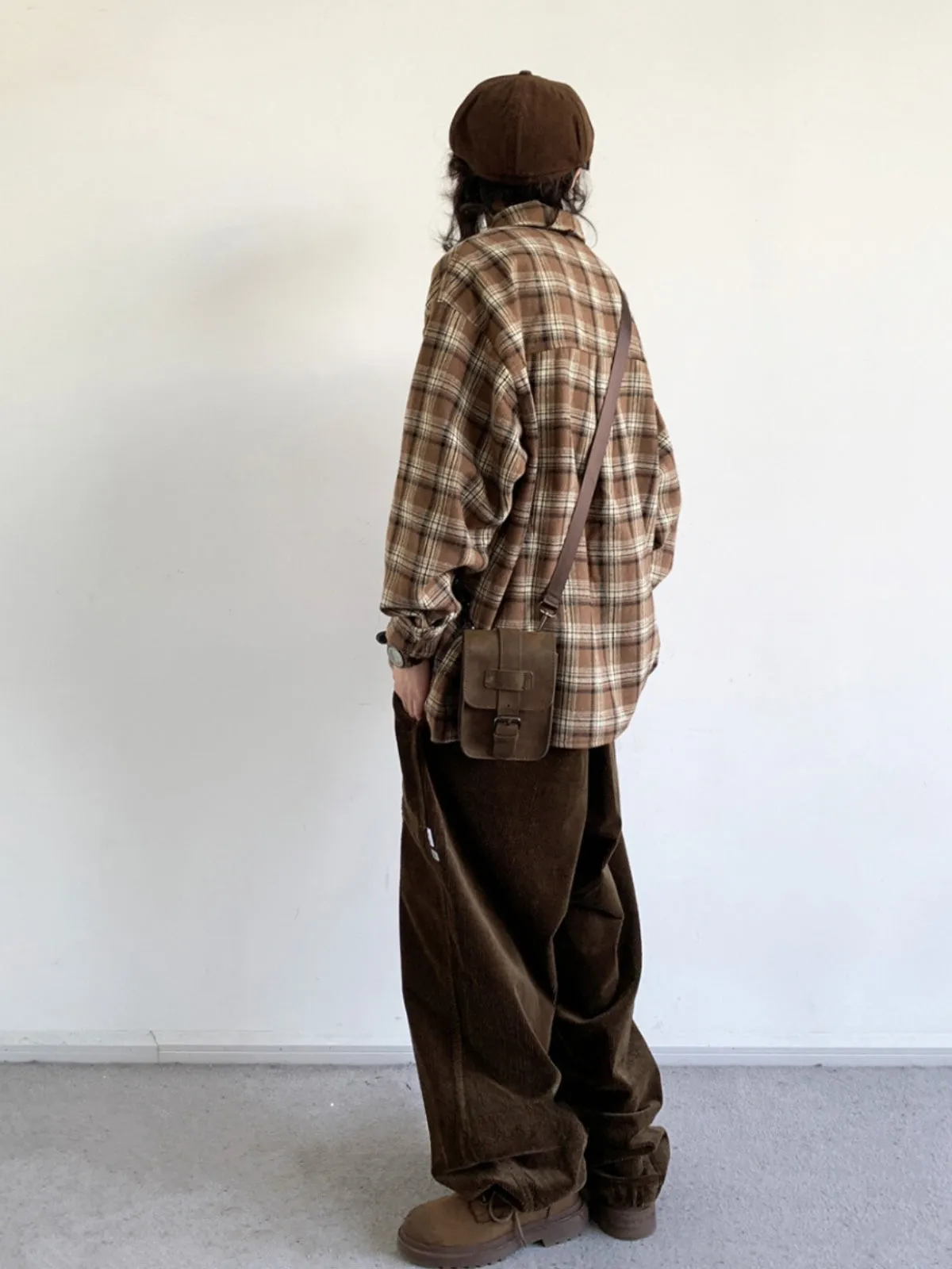 Retro Japanese Woolen Plaid Shirt