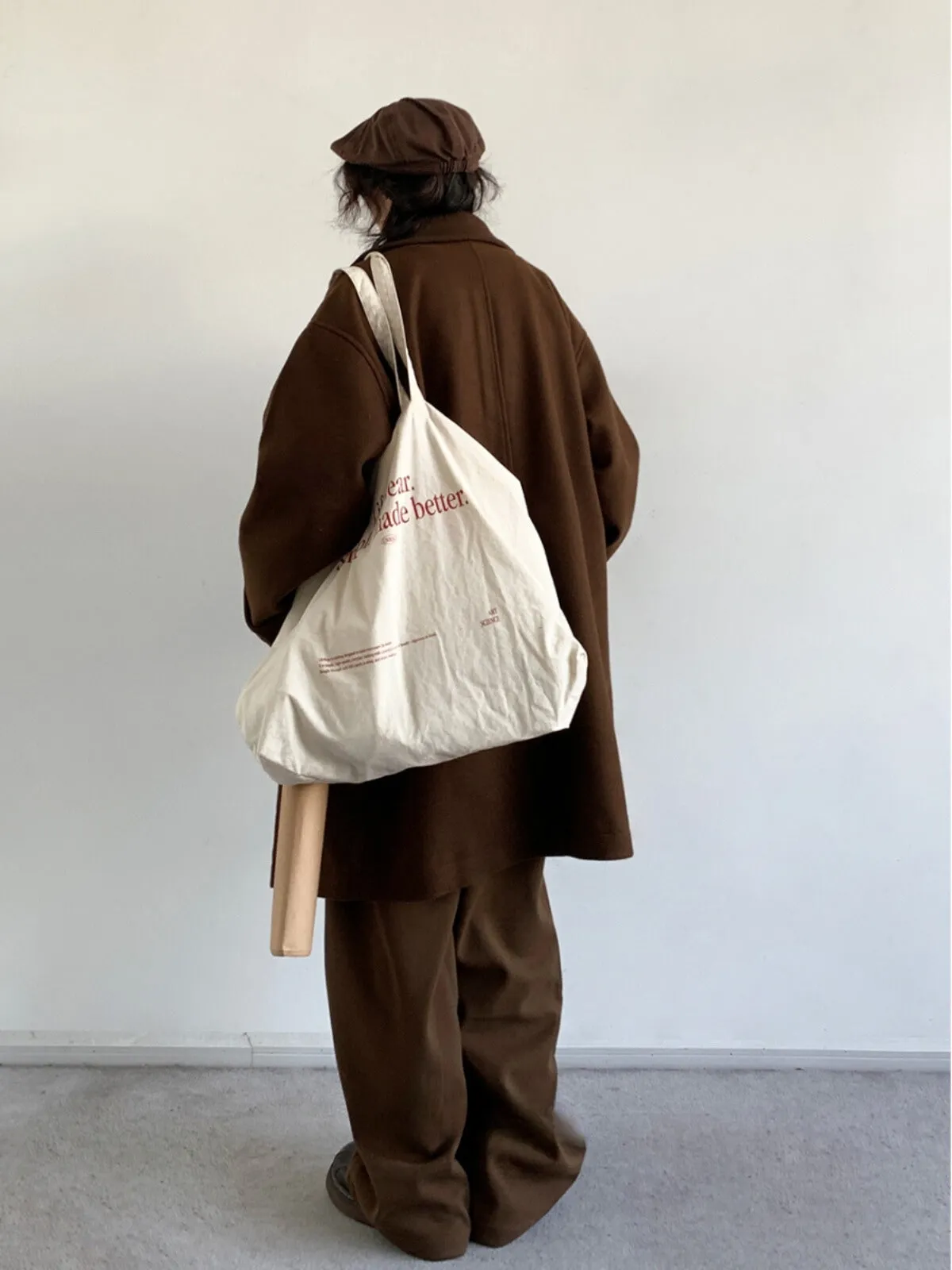 Retro Solid Color Woolen Coat