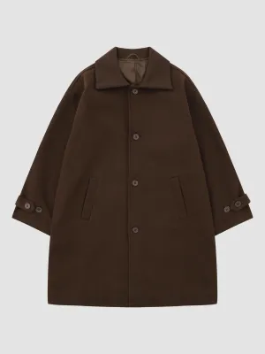 Retro Solid Color Woolen Coat