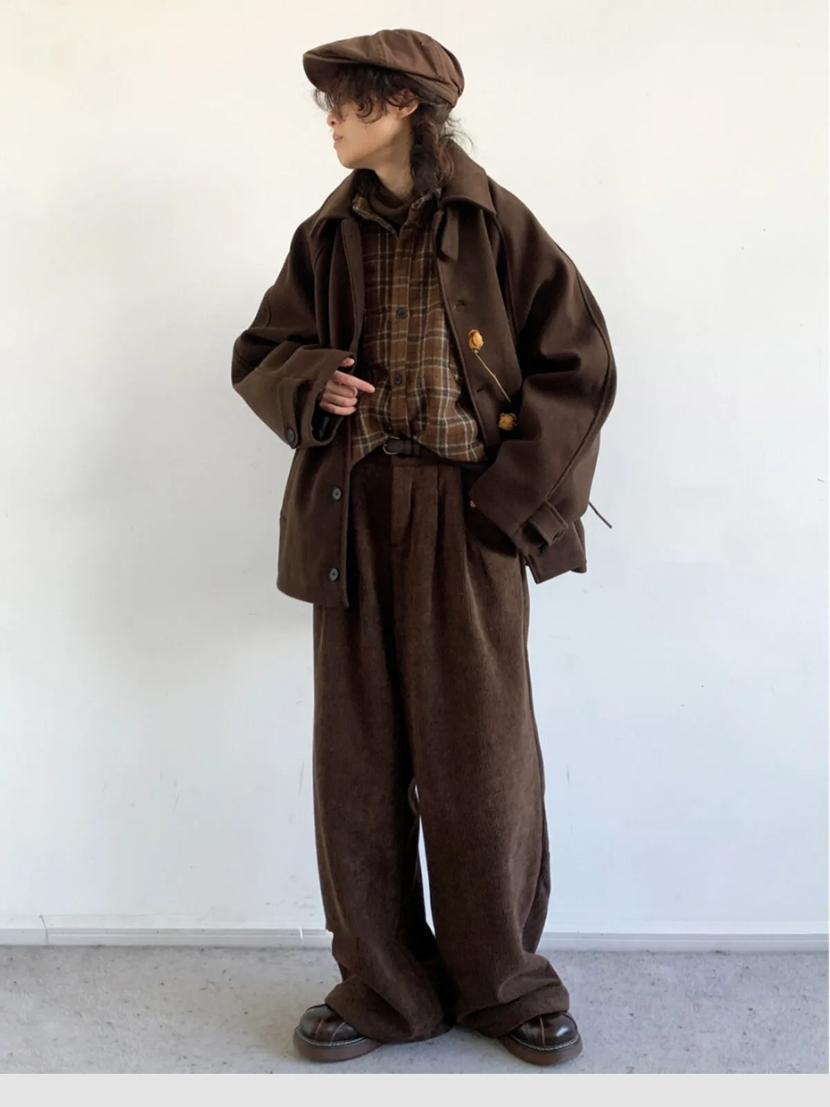 Retro Woolen Raglan Sleeve Coat