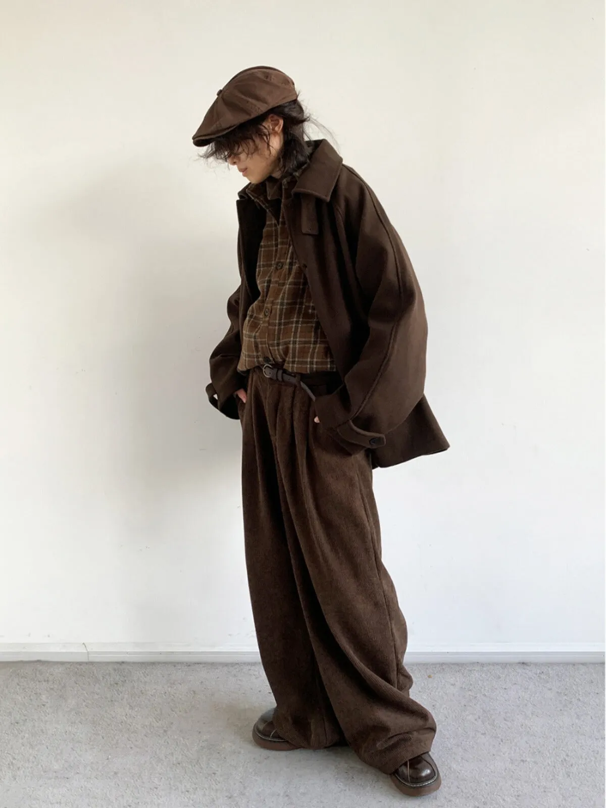 Retro Woolen Raglan Sleeve Coat