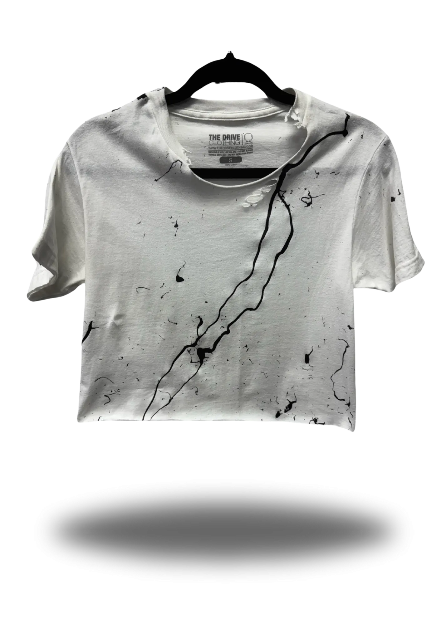 ROAD RASH OIL SPILL WHITE CROP TOP