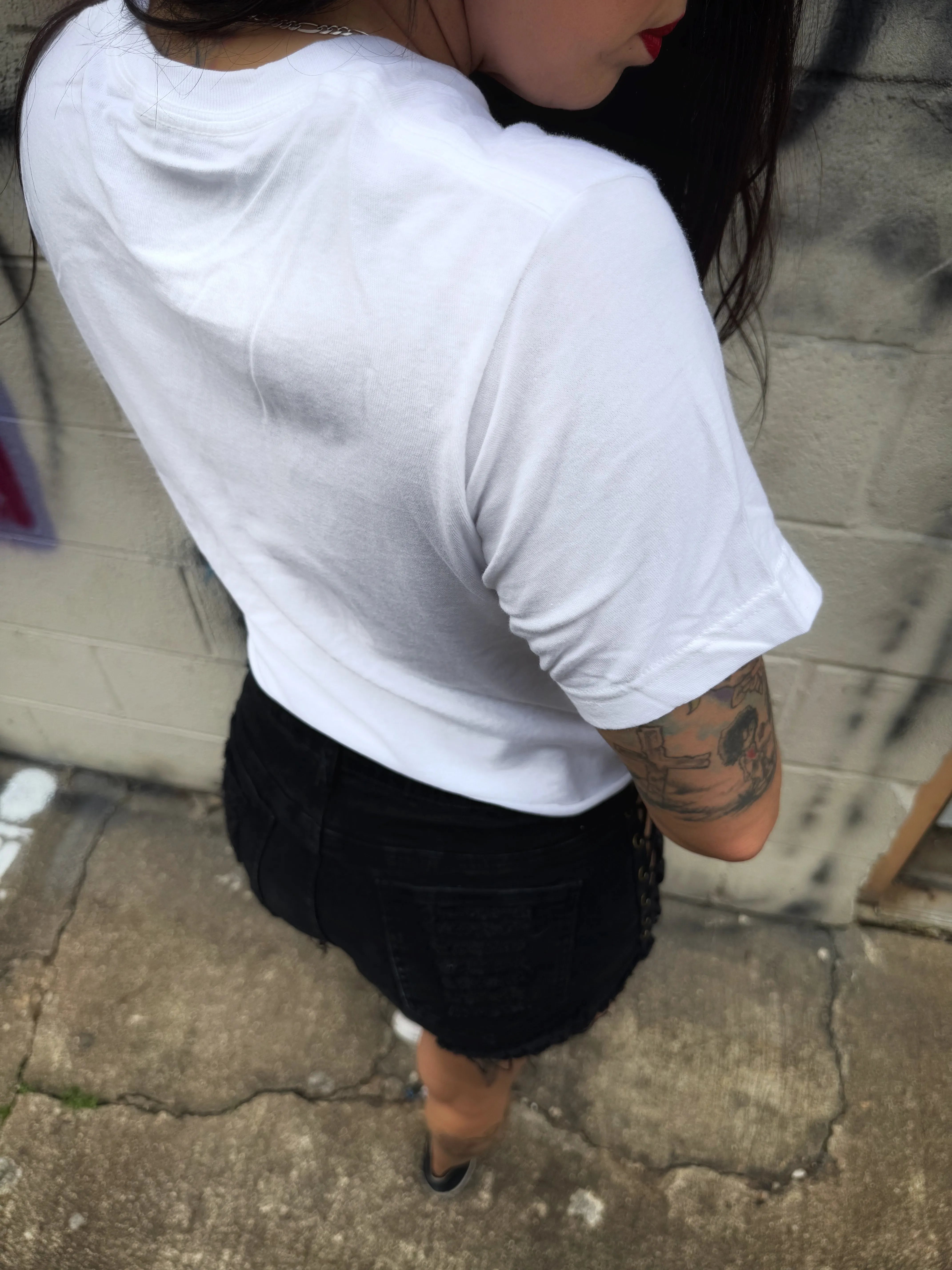 ROAD RASH WHITE CROP TOP 2.0
