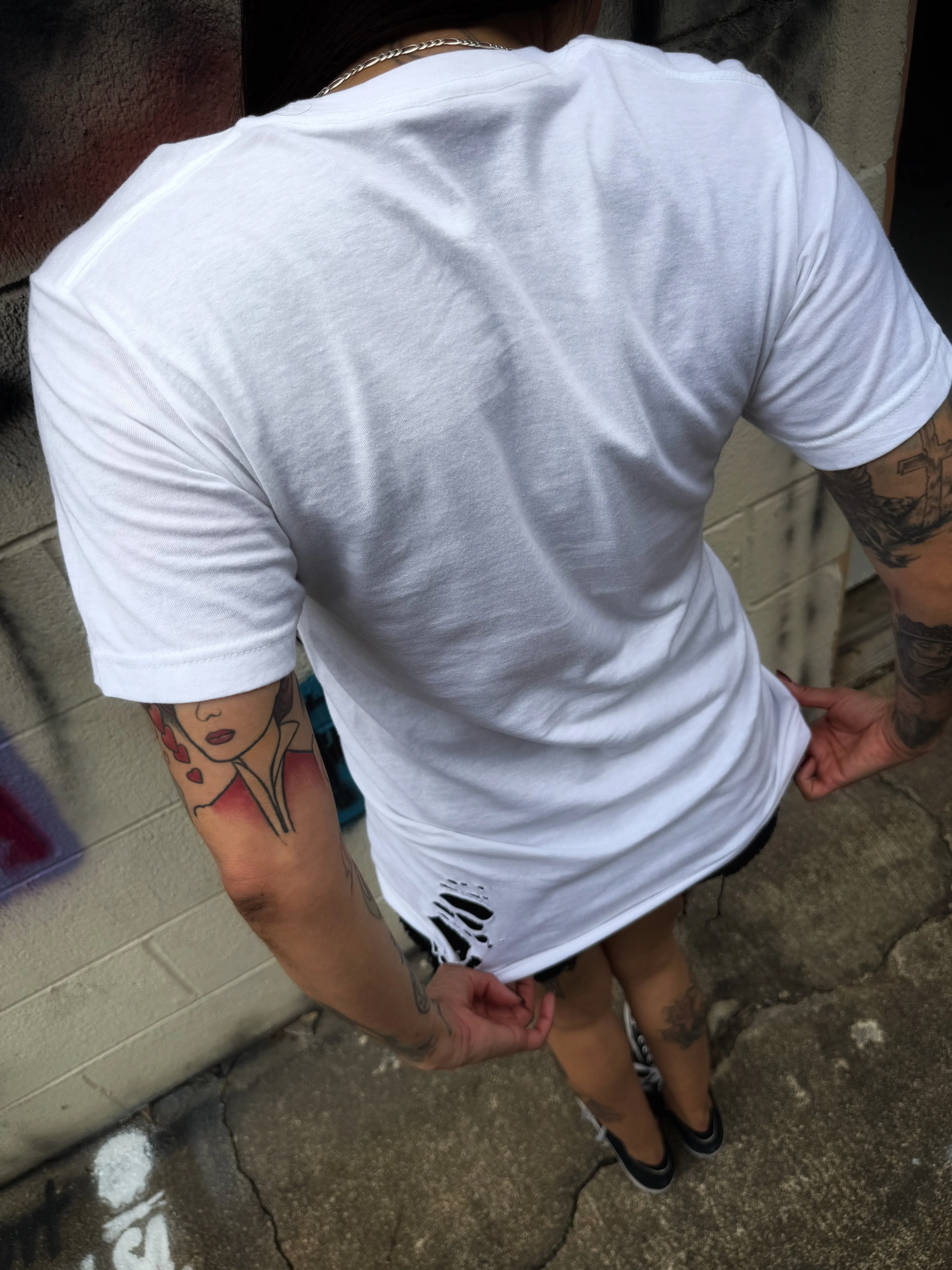 ROAD RASH WHITE TEE 1.0