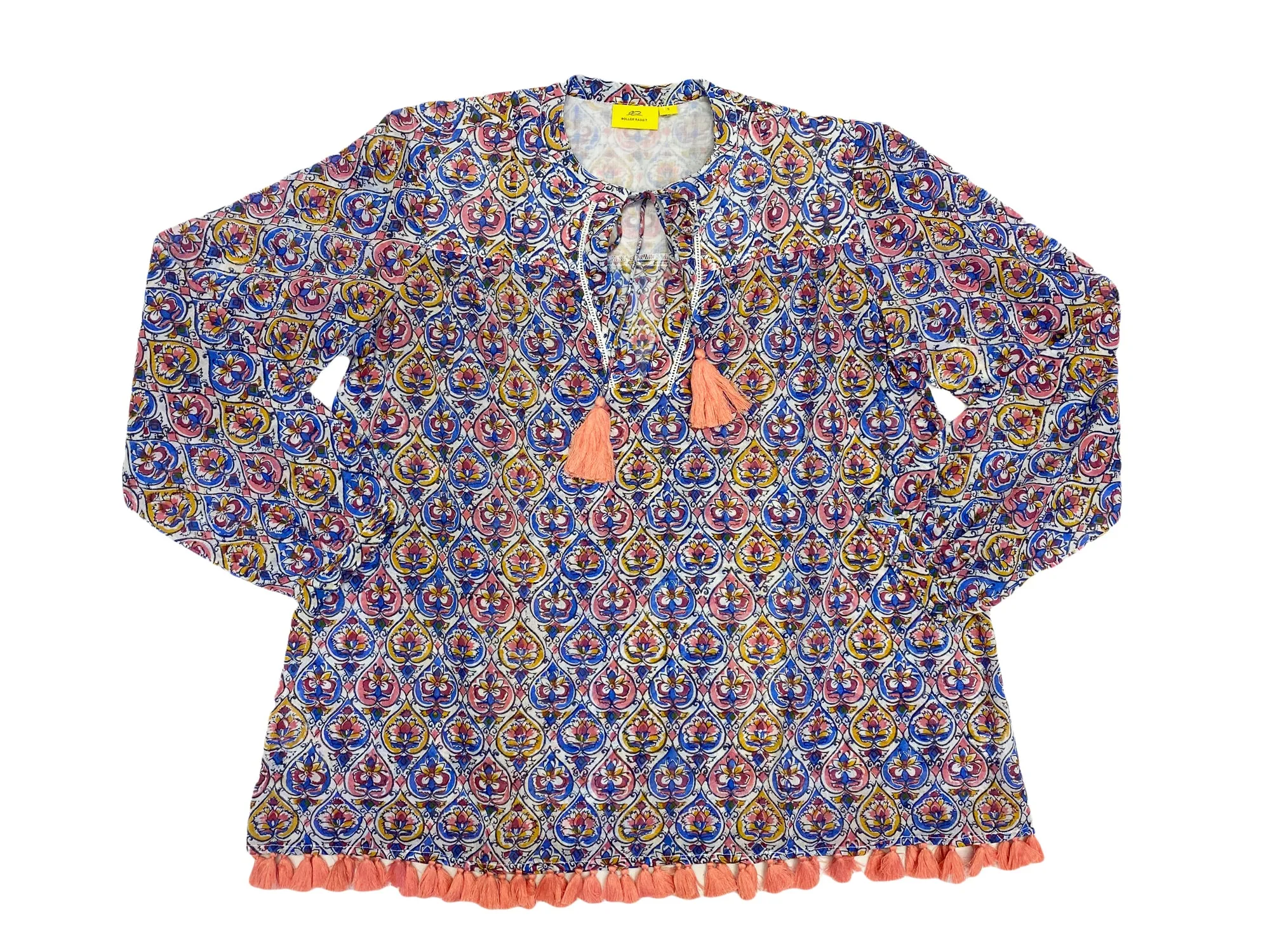 ROBERTA ROLLER RABBIT Women's Blue Akar Josefina Top $145 NEW