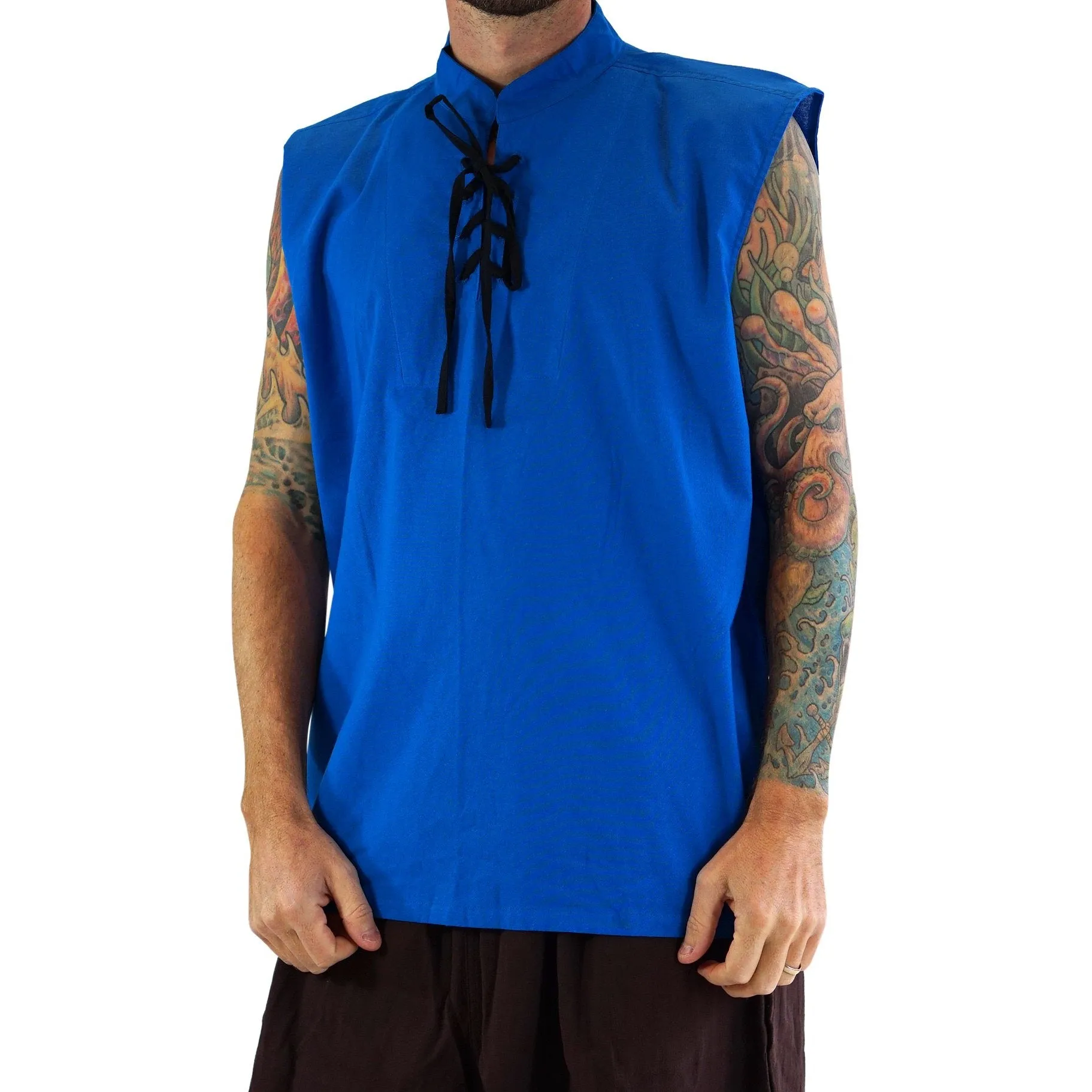 'Rogue' Medieval Sleeveless Shirt - Blue
