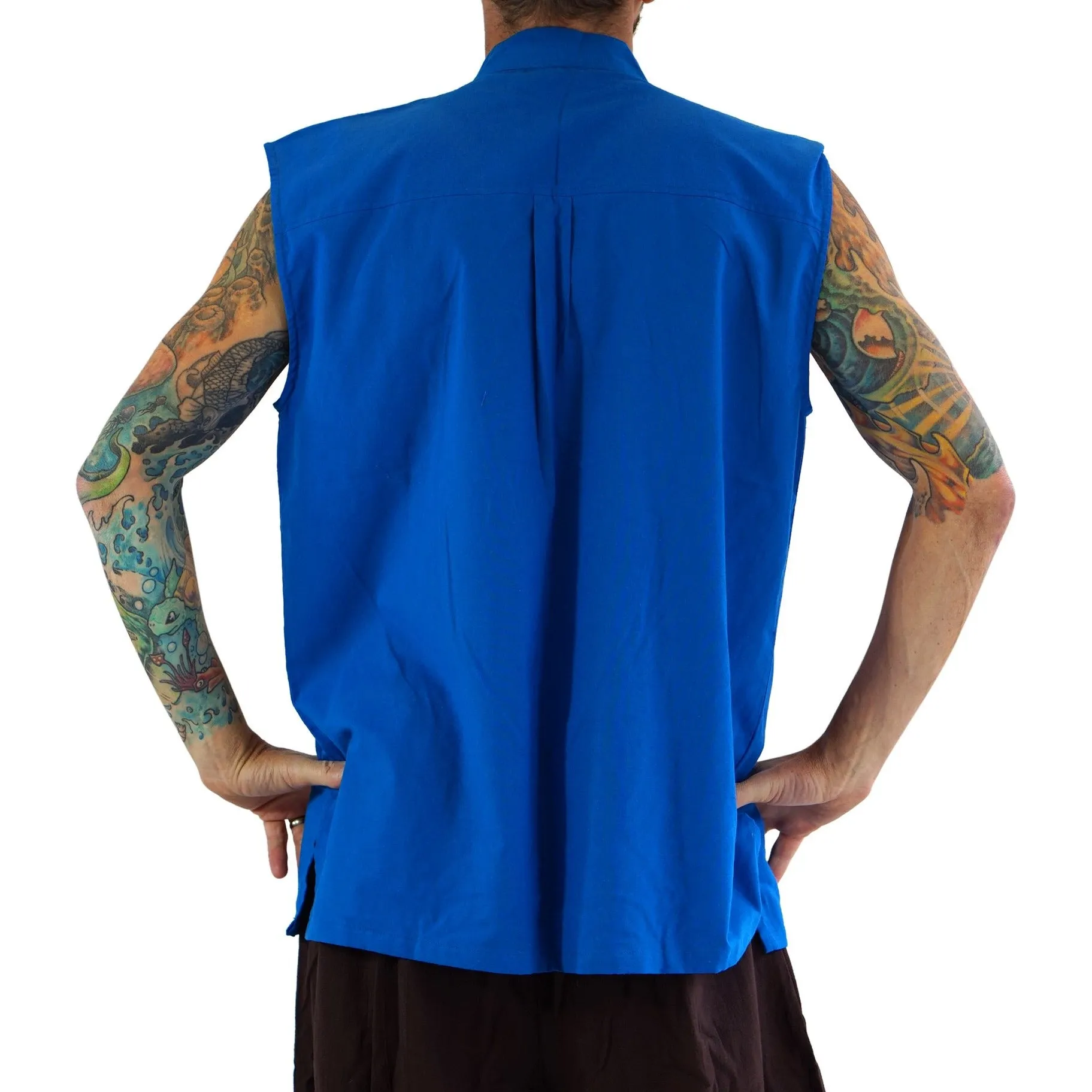 'Rogue' Medieval Sleeveless Shirt - Blue