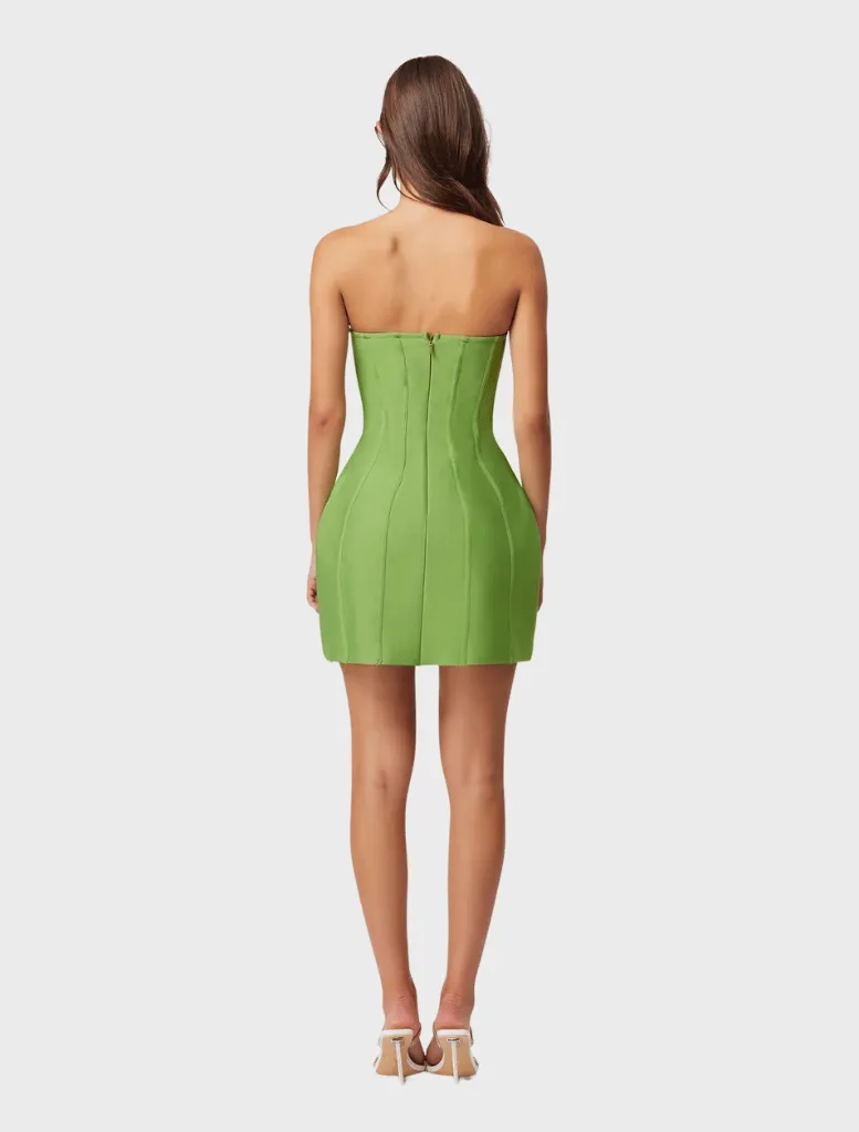 Rose  Mini Dress - Ferngreen