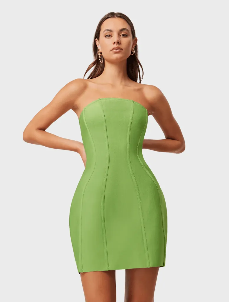Rose  Mini Dress - Ferngreen