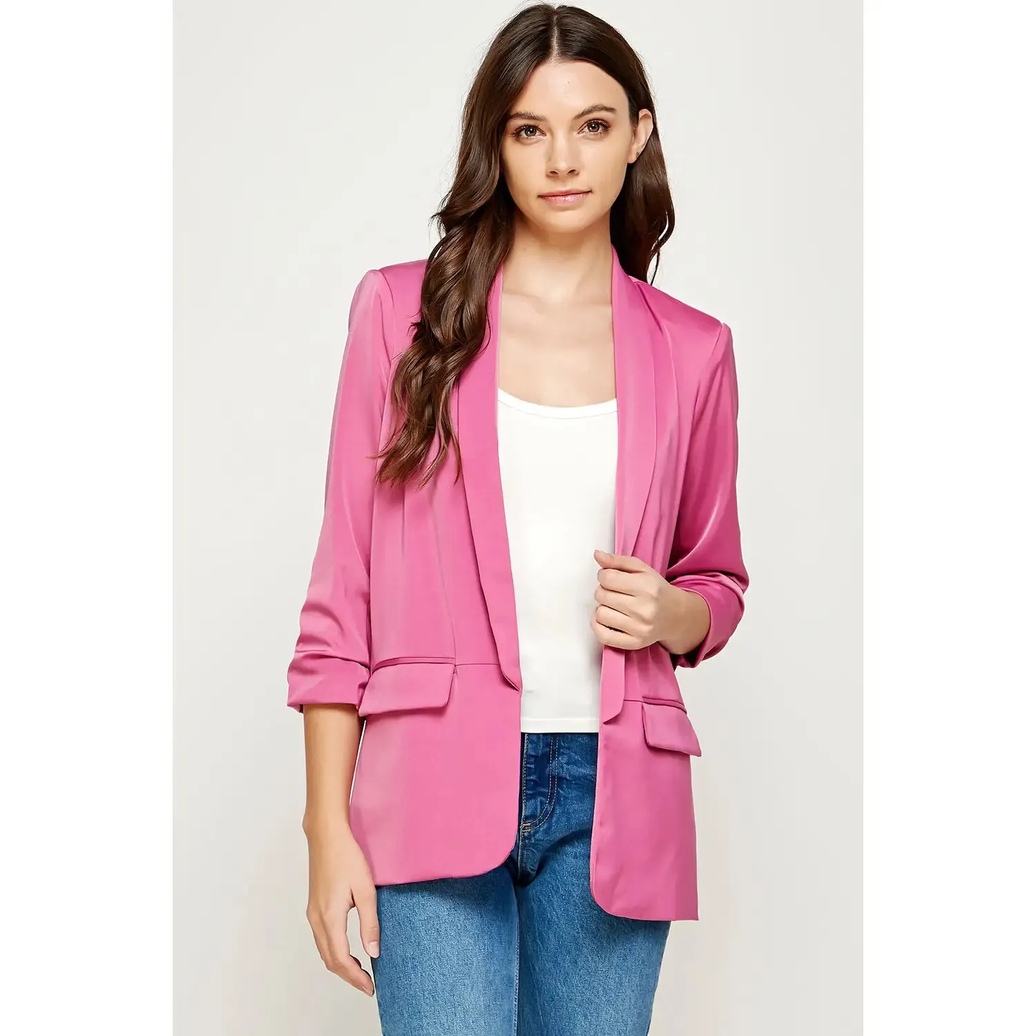 ROSE SATIN BOYFRIEND BLAZER