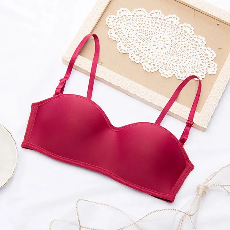 Roseheart Women's Invisible Bra Strapless Bralette - 1/2 Cup One-Piece Sexy Seamless Wedding Lingerie