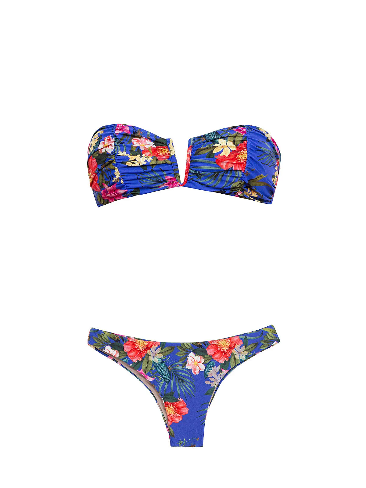 Ruched Bandeau-Basic Ruched Bikini ::RET