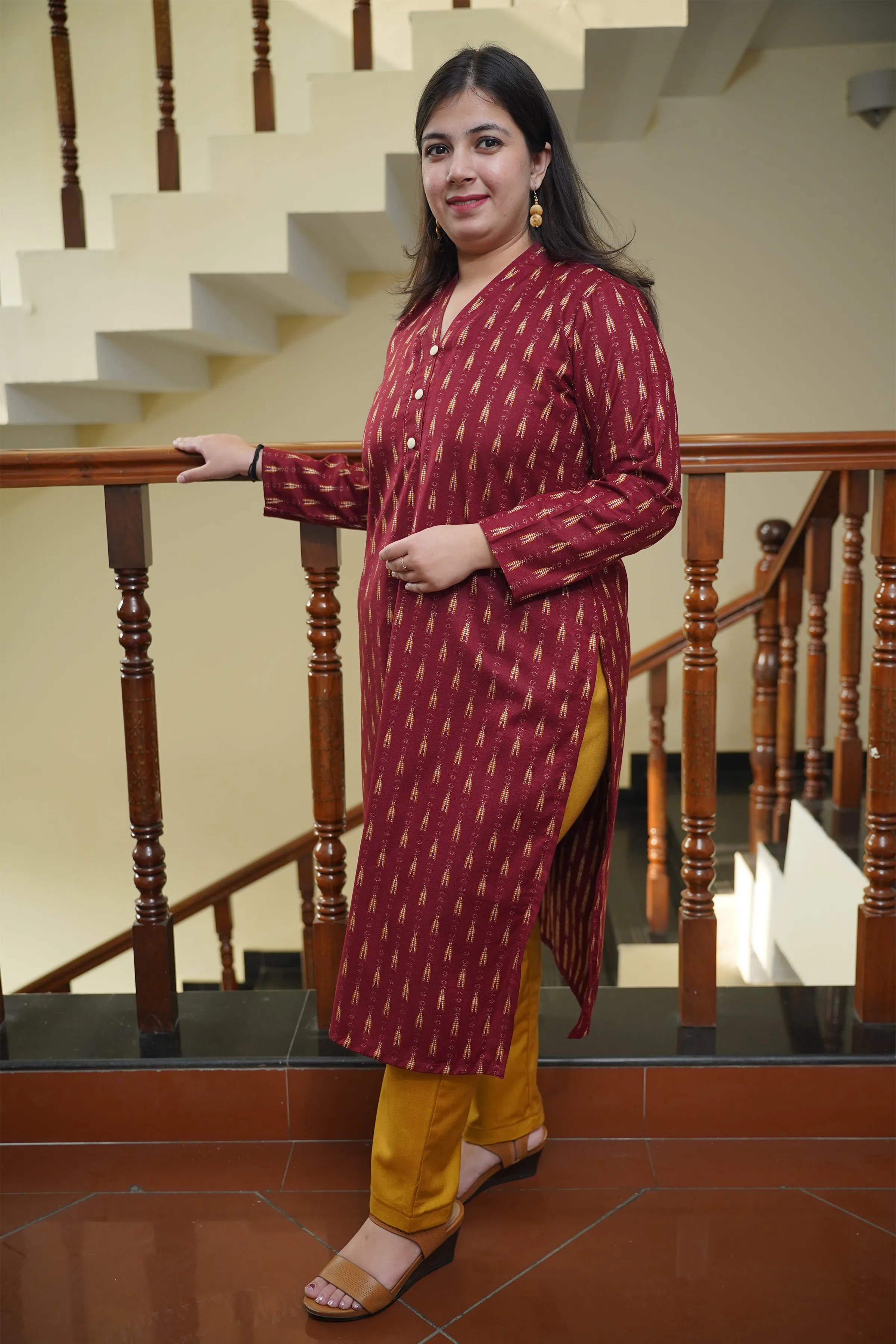 Saffron Maple Woollen Kurta Set