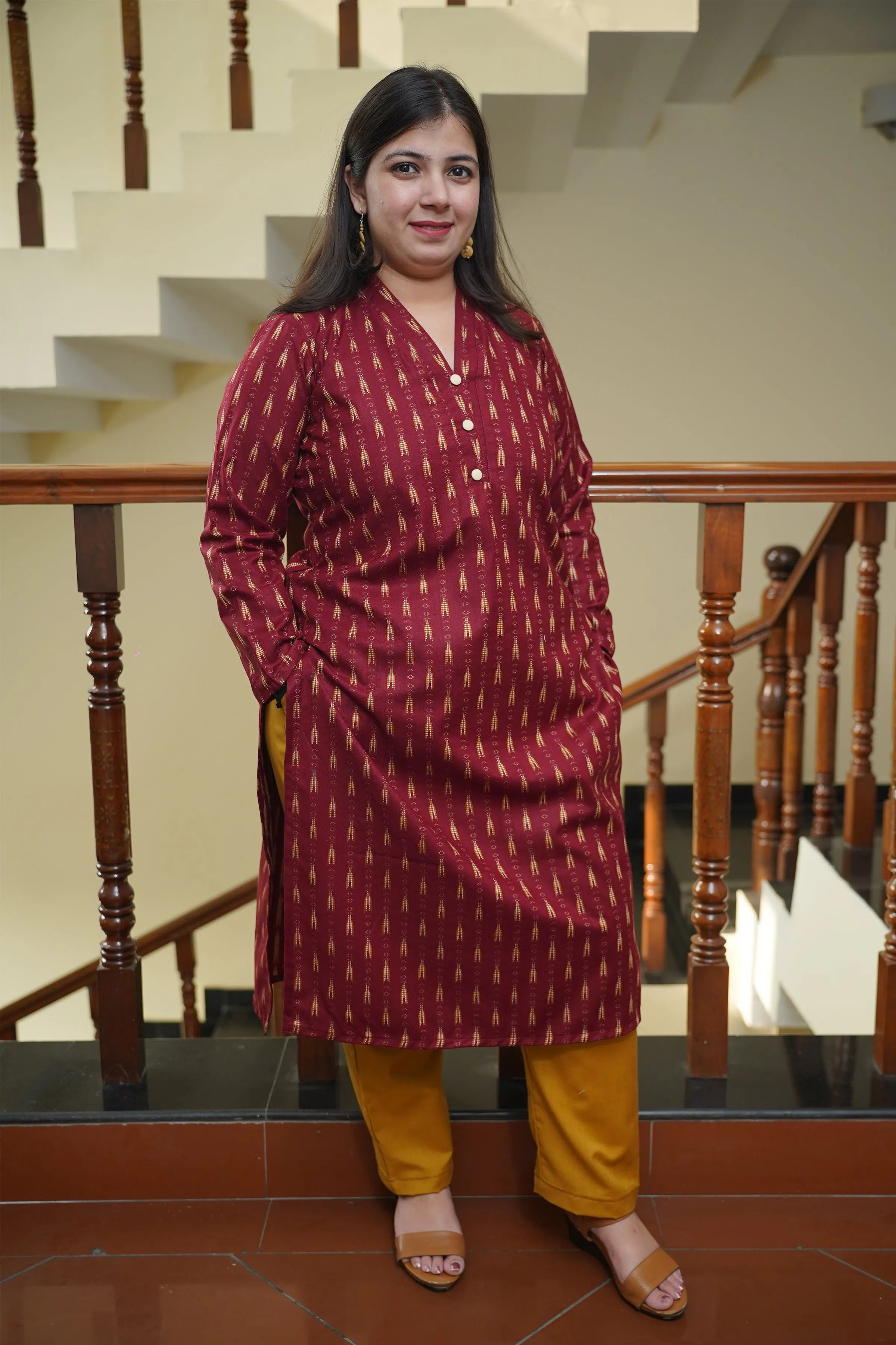 Saffron Maple Woollen Kurta Set