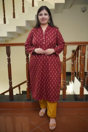 Saffron Maple Woollen Kurta Set