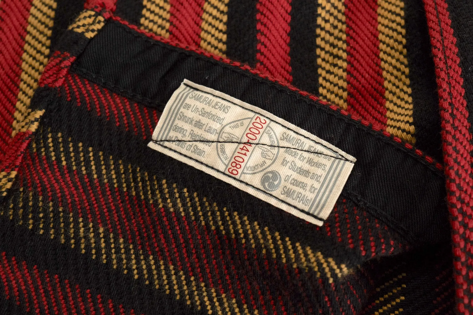 Samurai Heavyweight Oversea Edition "Drunk Striped" Flannel Workshirt (Red)