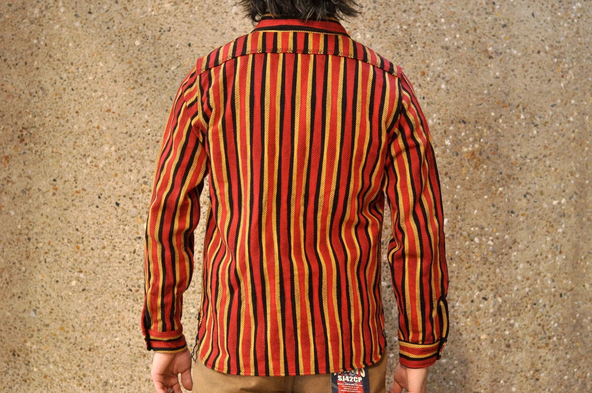 Samurai Heavyweight Oversea Edition "Drunk Striped" Flannel Workshirt (Red)