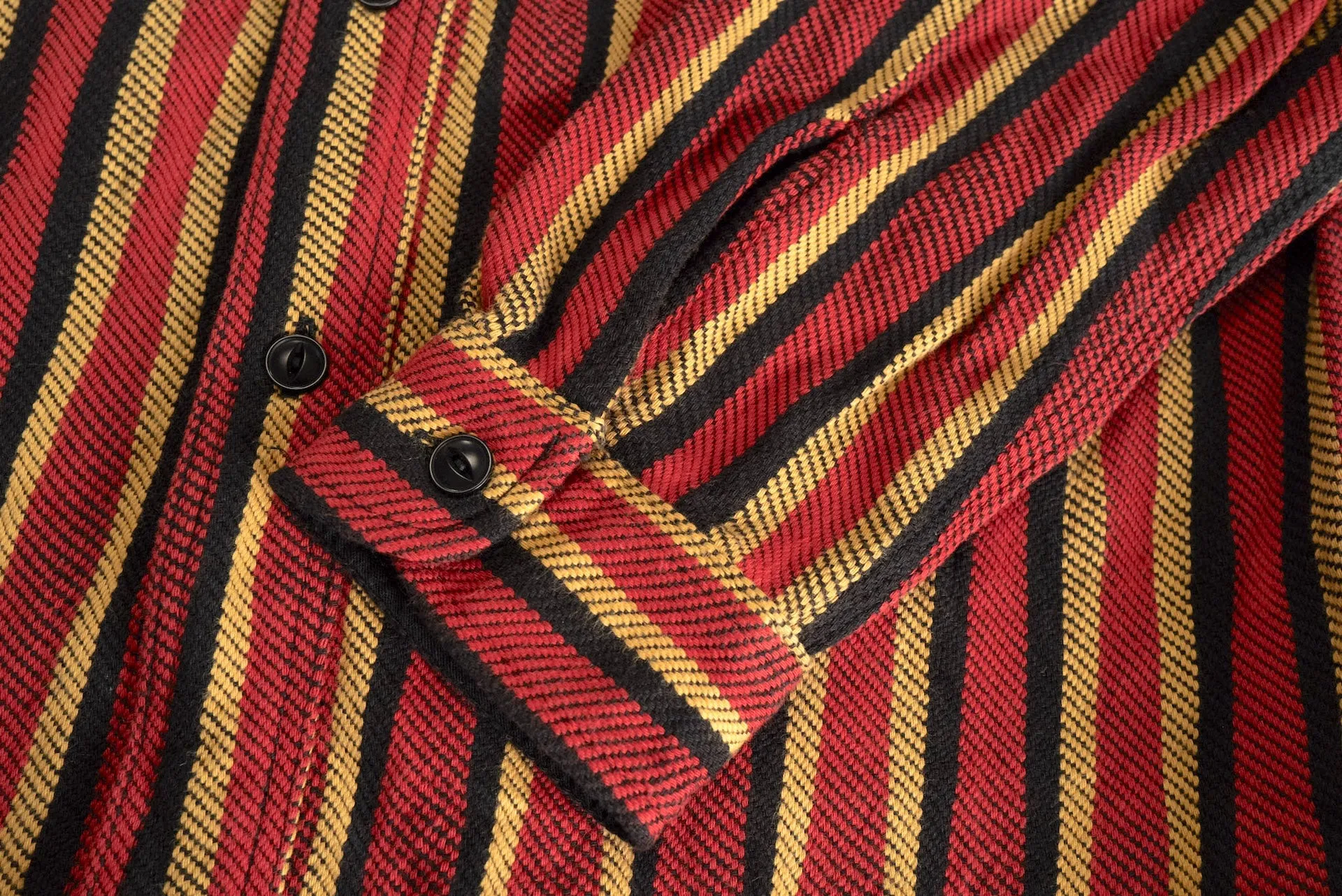 Samurai Heavyweight Oversea Edition "Drunk Striped" Flannel Workshirt (Red)