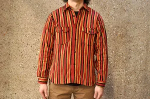 Samurai Heavyweight Oversea Edition "Drunk Striped" Flannel Workshirt (Red)