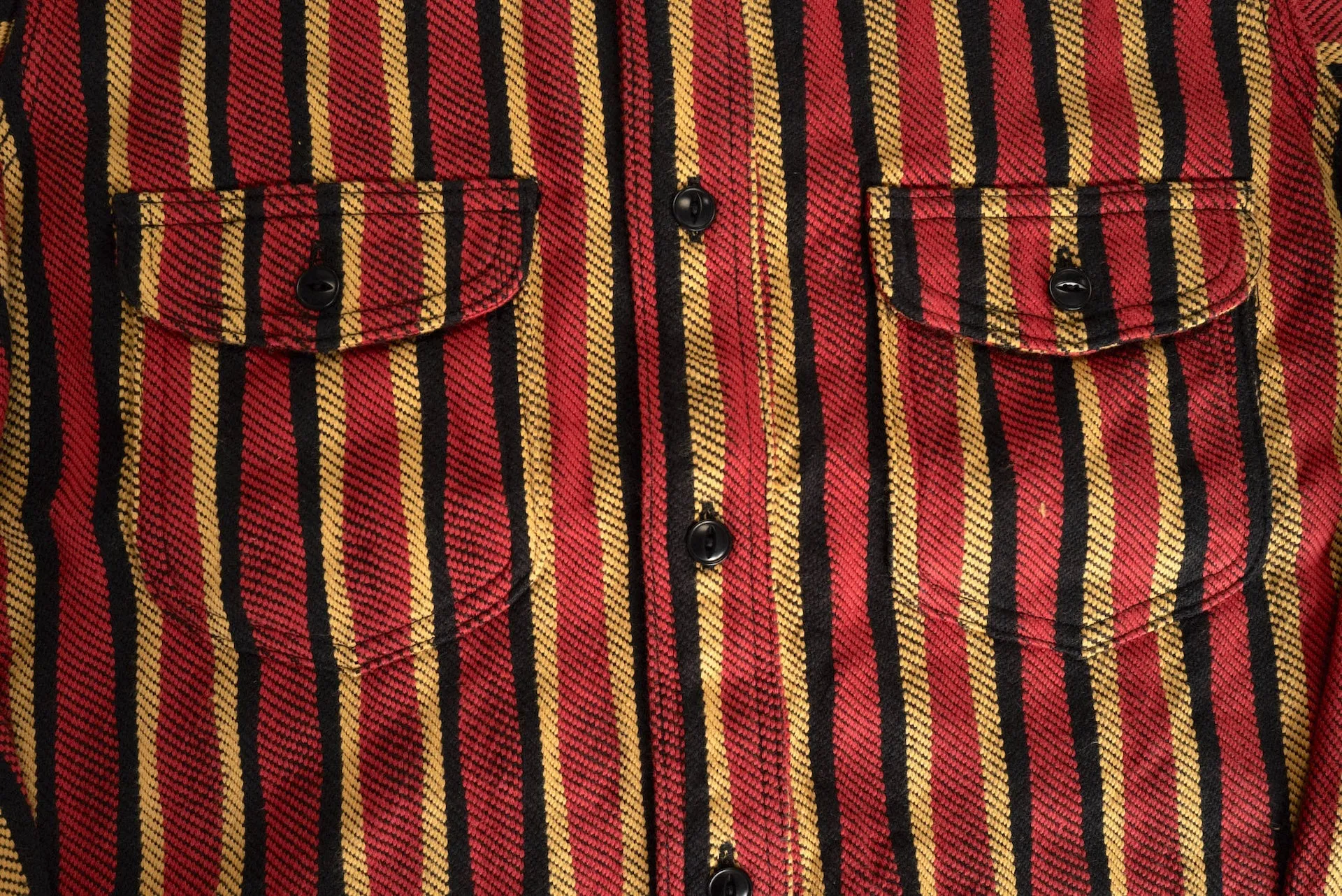 Samurai Heavyweight Oversea Edition "Drunk Striped" Flannel Workshirt (Red)
